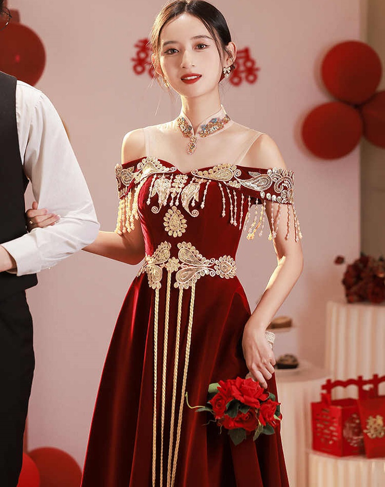 Luxury Lifestyle Girl - Vestido Cheongsam de Novia Estilo Chino